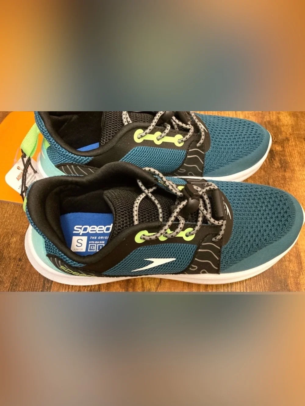 Speedo Junior Watertrek - Green/Black Lightweight Water Shoes Size Small (13/1)